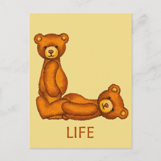 Bible Bears ~ Everlasting Life Scripture Postcard (Front)