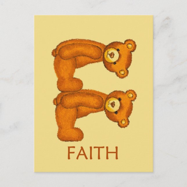 Bible Bears ~ Faith Scripture Postcard (Front)