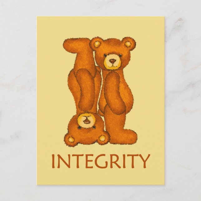 Bible Bears ~ Integrity Scripture Postcard (Front)