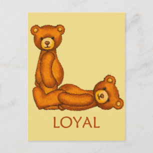 Bible Bears ~ Loyal Scripture ~ Flashcards Postcard