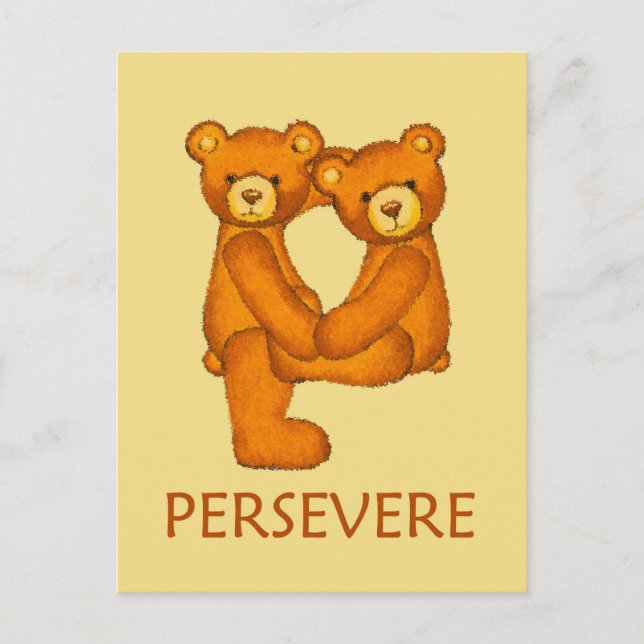 Bible Bears ~ Persevere Scripture ~ Flashcard Postcard (Front)