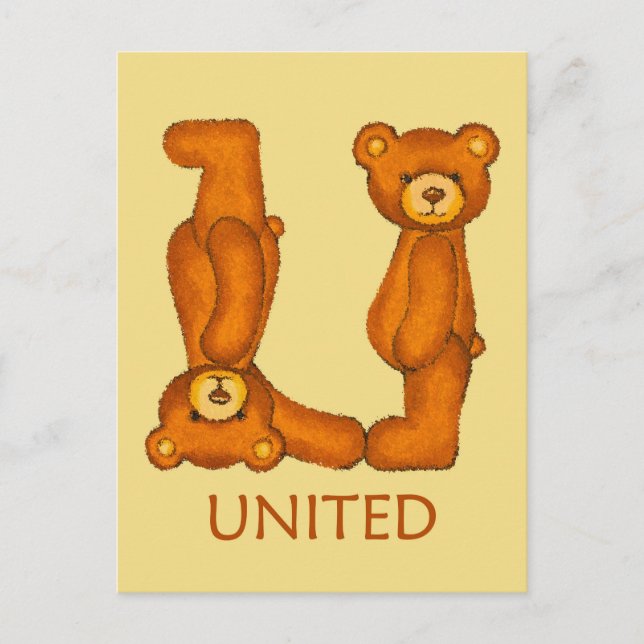 Bible Bears ~ United Scripture ~ Flashcard Postcard (Front)
