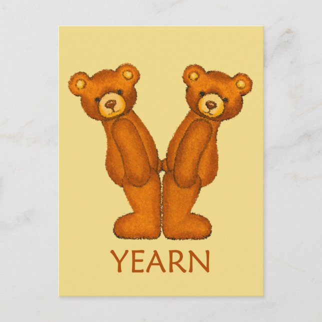 Bible Bears ~ Yearn Scripture ~ Flashcard Postcard (Front)