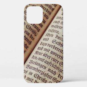 Bible book page writing texture iPhone 12 case