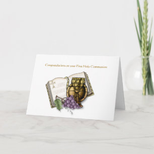 Bible, Chalice, Grapes, Communion Card
