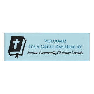 Bible Christian Church Greeter Usher Welcome Name Tag