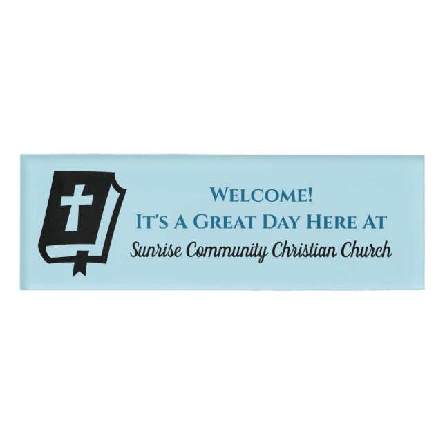Bible Christian Church Greeter Usher Welcome Name Tag (Front)