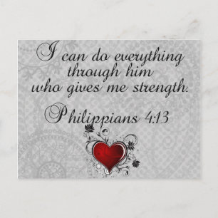Bible Christian Verse Philippians 4:13 Postcard