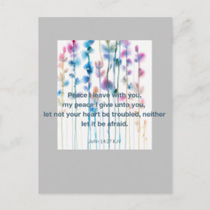 Bible comfort, watercolor flowers postcard