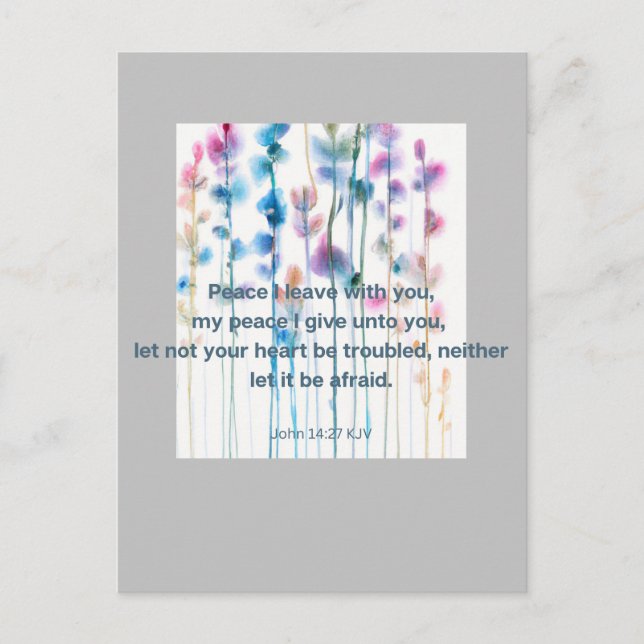 Bible comfort, watercolor flowers postcard (Front)