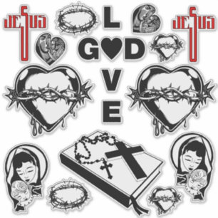 bible cross rosary necklaces sacred heart art