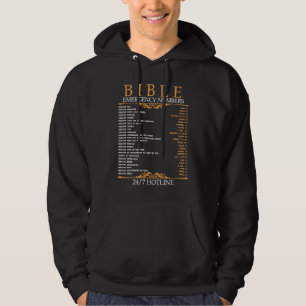 Bible Emergency Hotline Numbers Bible Verse Script Hoodie