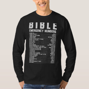 Bible Emergency Hotline Numbers  Cool Christian T-Shirt