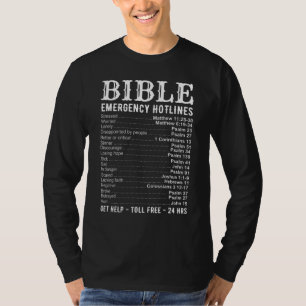 Bible Emergency Hotline Numbers  Cool Christian T-Shirt