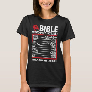 Bible Emergency Numbers  Funny Christian Bible & J T-Shirt