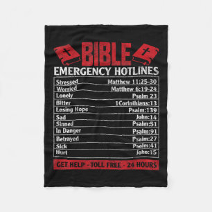 Bible Emergency Numbers Funny God Christian Jesus  Fleece Blanket