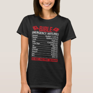 Bible Emergency Numbers Funny God Christian Jesus  T-Shirt