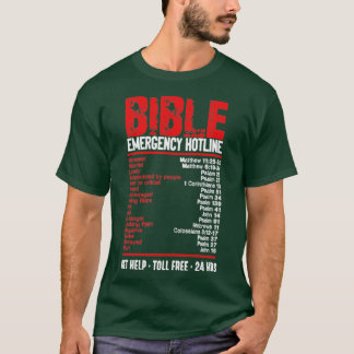Bible Emergency Numbers Funny Hotline Verses Chris T-Shirt