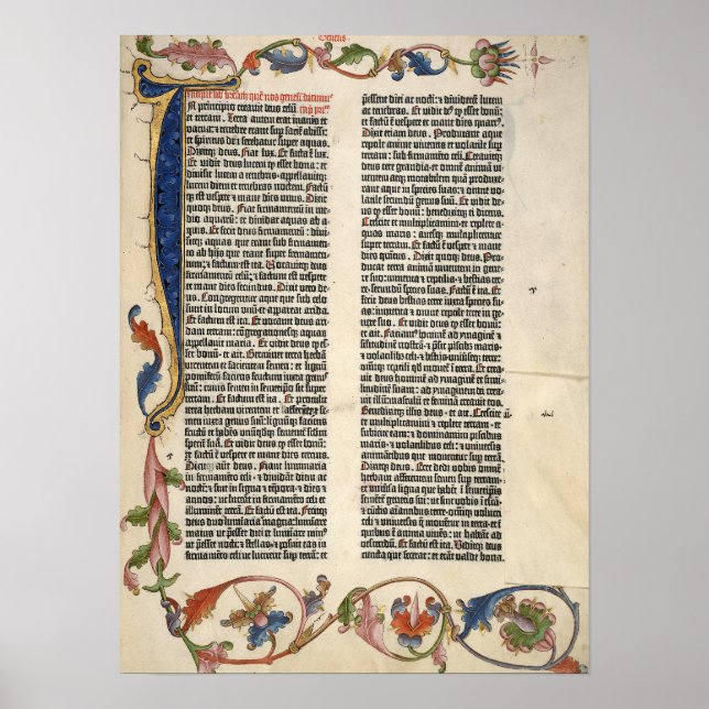 Bible genesis Gutenberg page 1 Poster (Front)