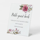 Bible Guest Book Burgundy Floral Wedding
