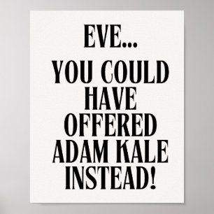 Bible Humour Adam and Eve Poster