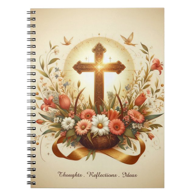 Bible Journal with Cross and Floral Accents (Front)