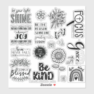 Bible Journaling Faith Joy Doodles Sticker Sheet