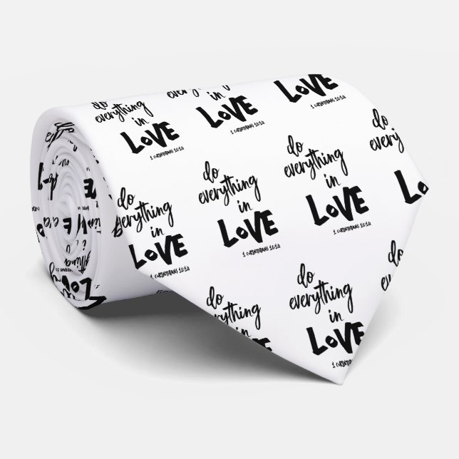 Bible Love Quote Neck Tie (Rolled)