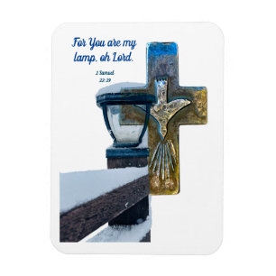 Bible MAGNET You are my lamp Oh Lord with cross