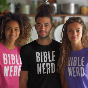 Bible Nerd Typography Funny Christian Hot Pink T-Shirt