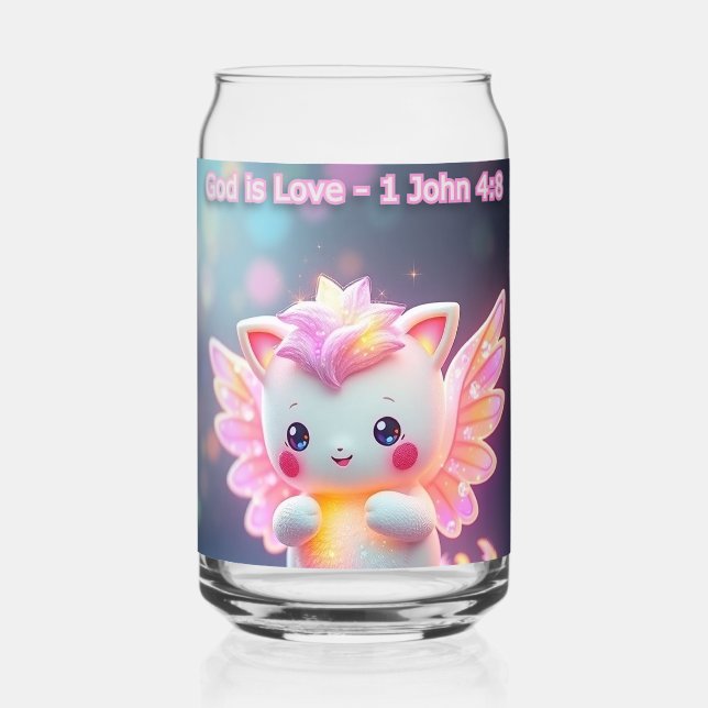 Bible Pals #1 - Nini - God is Love 1 John 4:8 Can Glass (Back)