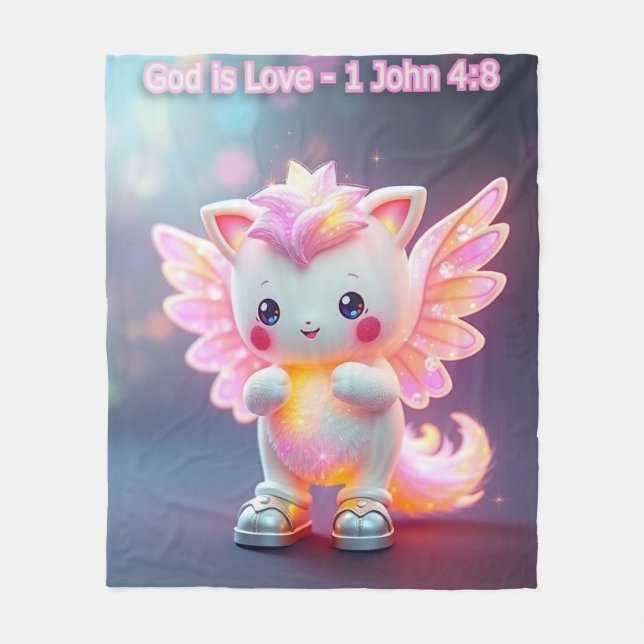 Bible Pals #1 - Nini - God is Love 1 John 4:8 Fleece Blanket (Front)