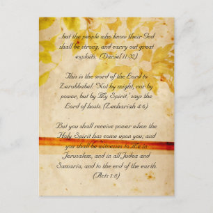 Bible passage, grunge flowers postcard