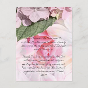 Bible passage, rose floral design postcard