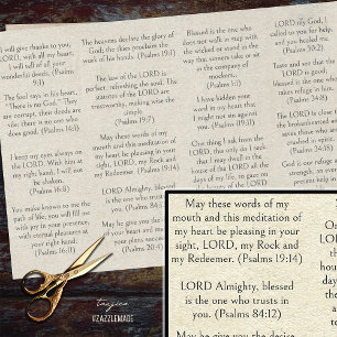 Bible Psalm Verses on Antique Paper for Journals 