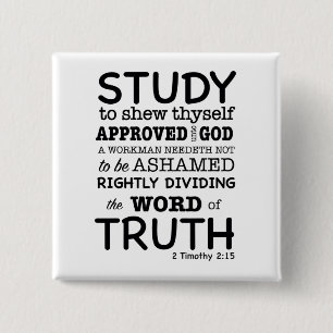 Bible Quote 2 Timothy 2:15 15 Cm Square Badge