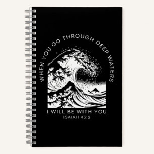 Bible Quote About Water Isaiah 43:2 Notebook