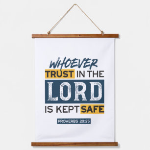 Bible Quote Art - Proverbs 29:25 Trust in God Hanging Tapestry