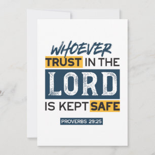 Bible Quote Art - Proverbs 29:25 Trust in God Holiday Card