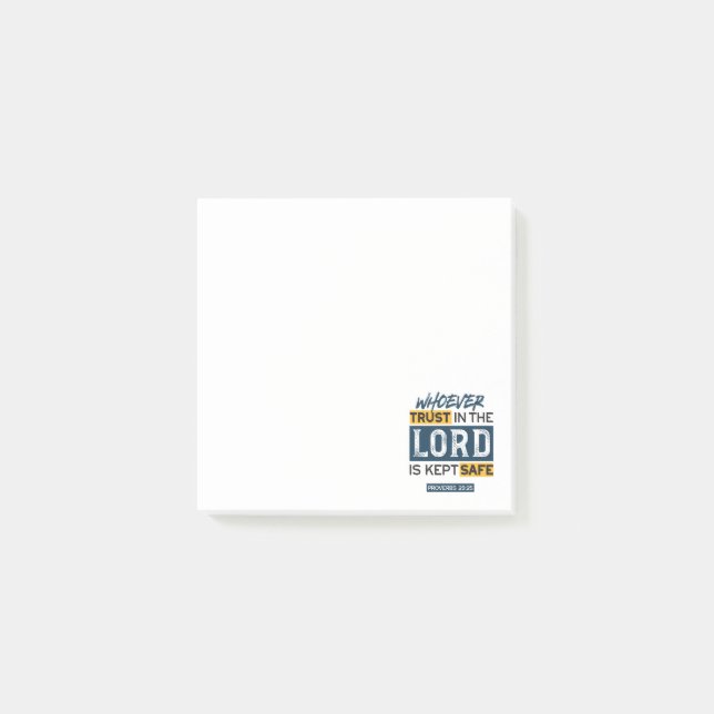 Bible Quote Art - Proverbs 29:25 Trust in God Post-it Notes (Front)