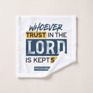 Bible Quote Art - Proverbs 29:25 Trust in God Wash Cloth
