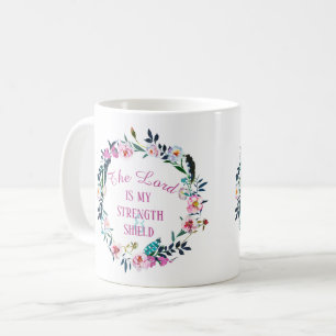 Bible Quote Floral Wreath Coffee Mug