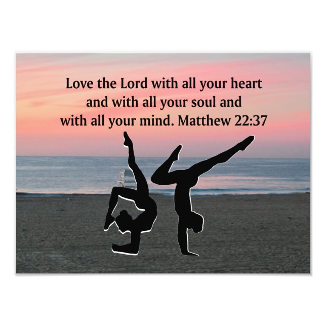 BIBLE QUOTE GYMNASTICS DESIGN PHOTO PRINT (Front)