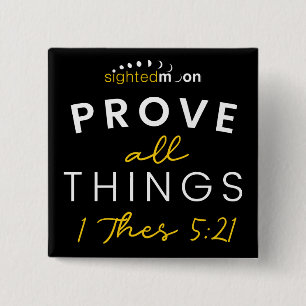 Bible Quote Prove All Things Yellow Typography 15 Cm Square Badge