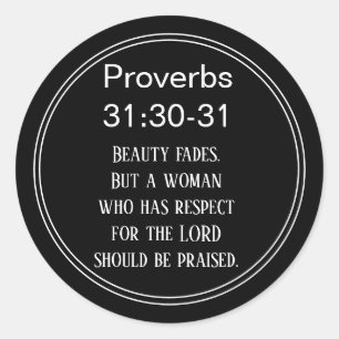 Bible quote scripture verse proverbs conference classic round sticker