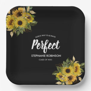 Bible Quote Sunflower Modern Paper Plate