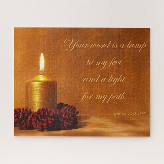 Bible quote with Christmas candle Jigsaw Puzzle (Horizontal)