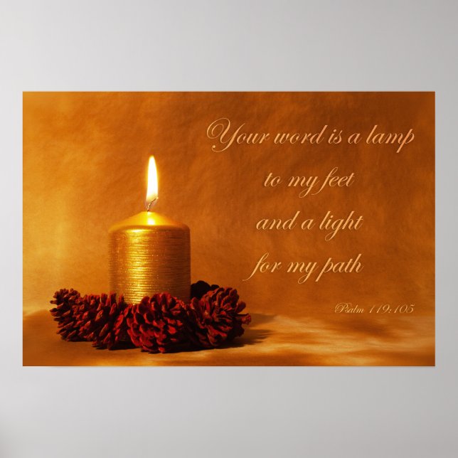 Bible quote with Christmas candle Poster (Front)