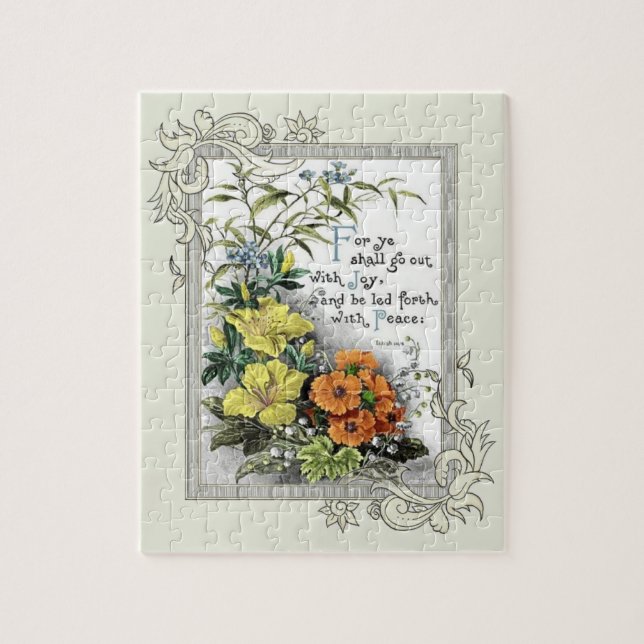 Bible Quote With Flowers Jigsaw Puzzle (Vertical)