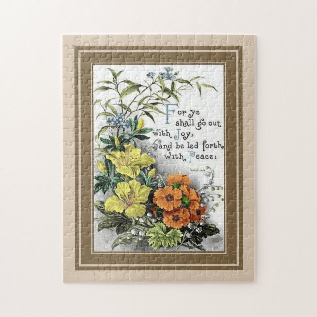 Bible Quote With Flowers Jigsaw Puzzle (Vertical)